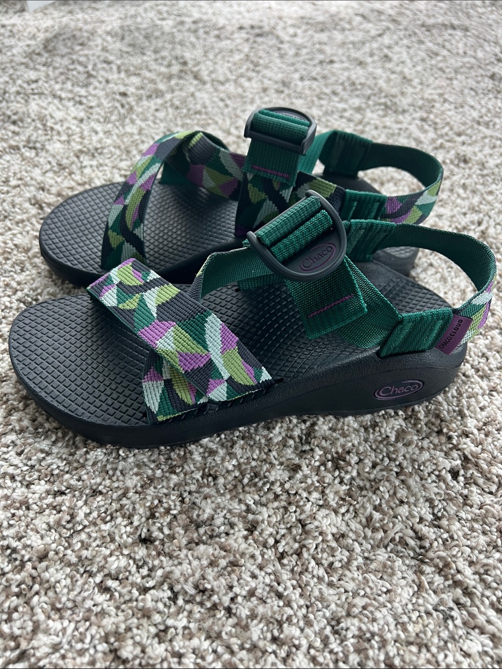 Chaco Women's Mega Z/Cloud Strappy Sandals in Braids Purple Size 6 - Picture 4 of 9